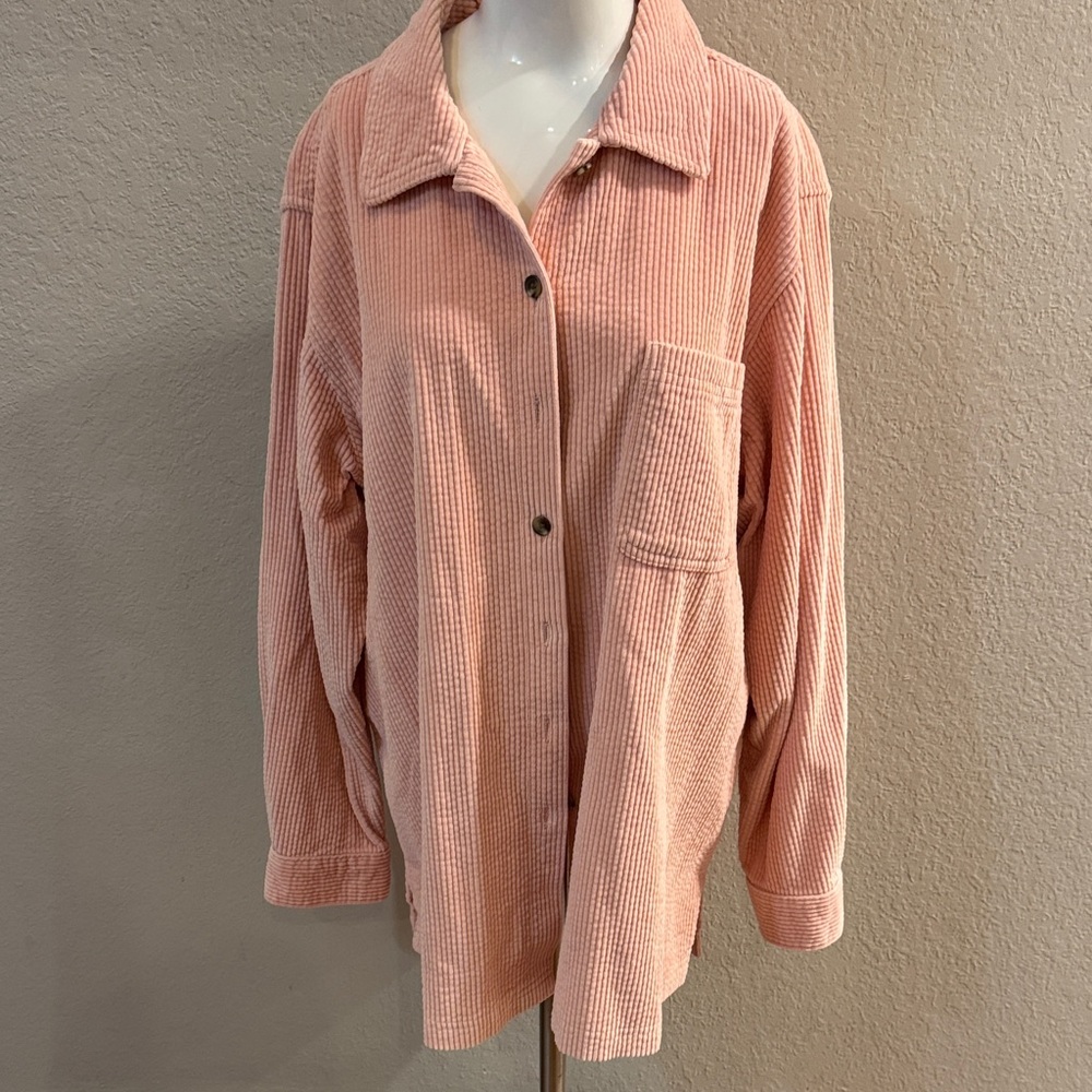 L.L. Bean Soft Pink‎ Corduroy Shirt women’s extra large